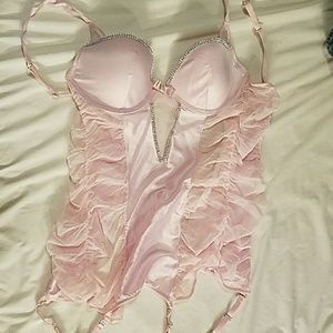 34C pink with rhinestones Victoria's Secret corset